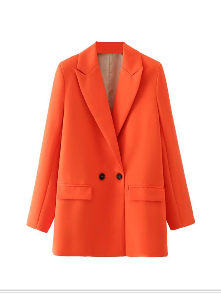 Office Lady Double Breasted Vintage Blazer