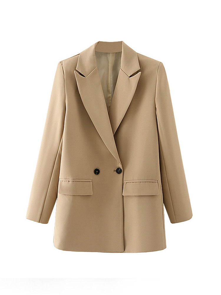 Office Lady Double Breasted Vintage Blazer