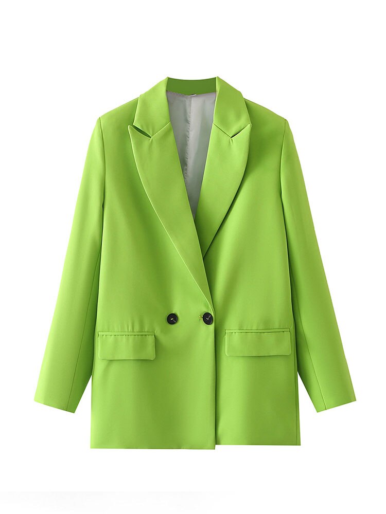 Office Lady Double Breasted Vintage Blazer