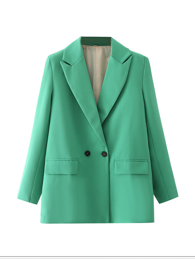 Office Lady Double Breasted Vintage Blazer