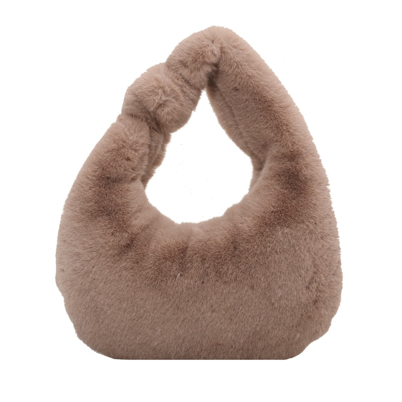Plush Simple Tie Underarm Shoulder Bag