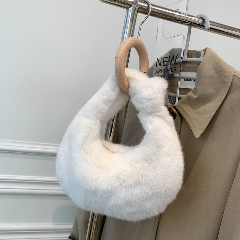 Plush Simple Tie Underarm Shoulder Bag