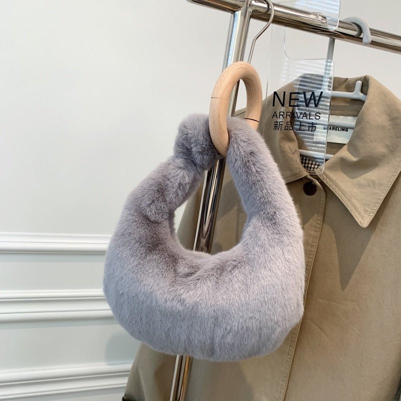 Plush Simple Tie Underarm Shoulder Bag