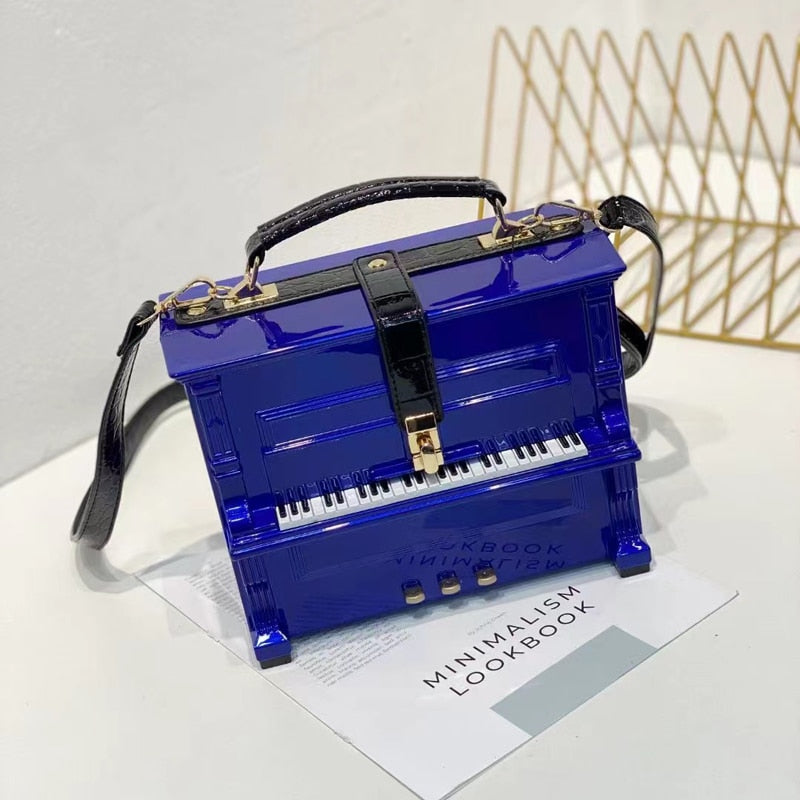 Piano Shape Top Handle Purse Messenger Bag