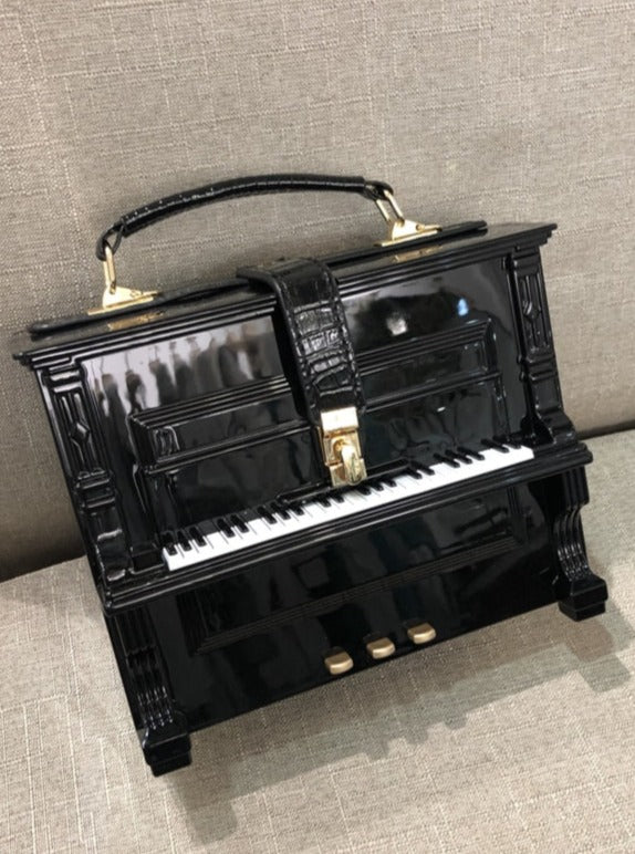 Piano Shape Top Handle Purse Messenger Bag