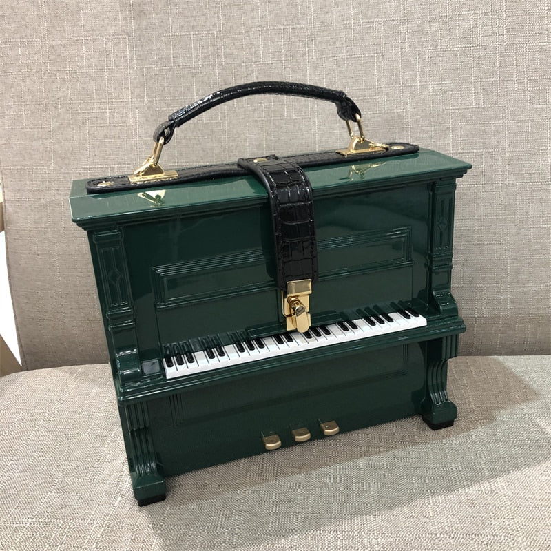 Piano Shape Top Handle Purse Messenger Bag