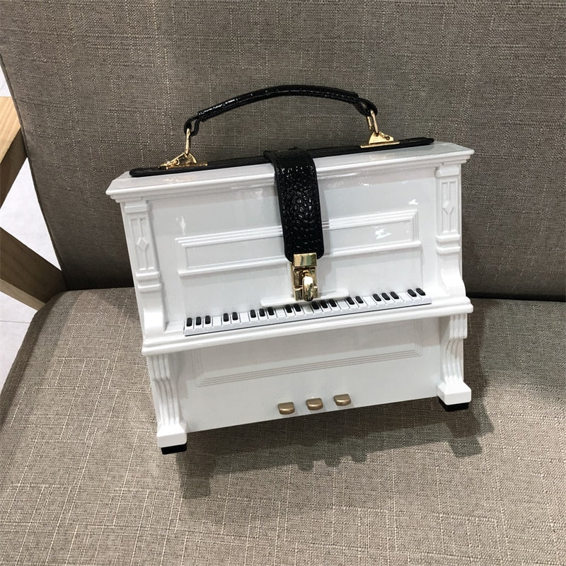 Piano Shape Top Handle Purse Messenger Bag